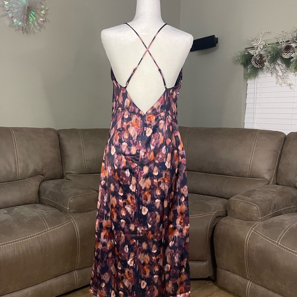 NWT Jason Wu Watercolor Satin Midi Dress in Size M Party Event Wedding Formal - Picture 4 of 10